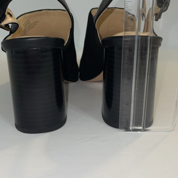 Enzo Angiolini Block Heel Shoes - Black Suede - Picture 3 of 6